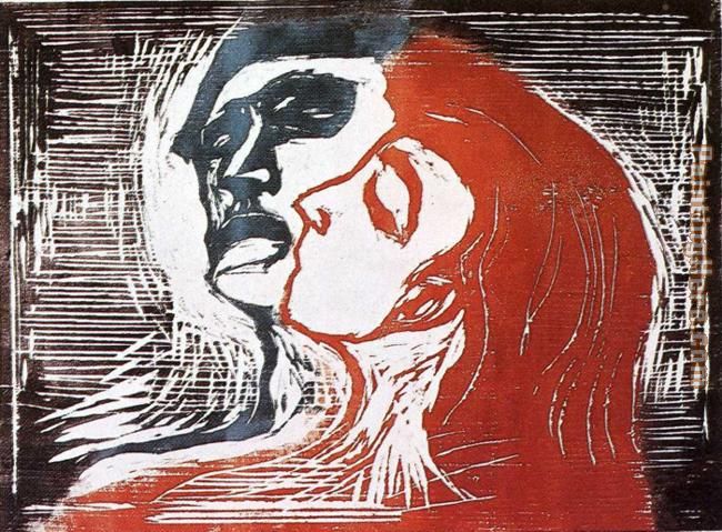 Man and Woman painting - Edvard Munch Man and Woman art painting
